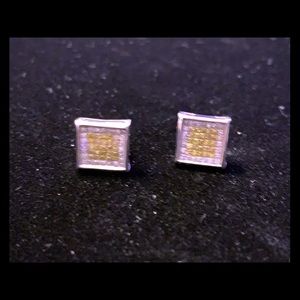 Real Diamond Pave Earrings in 10k white gold